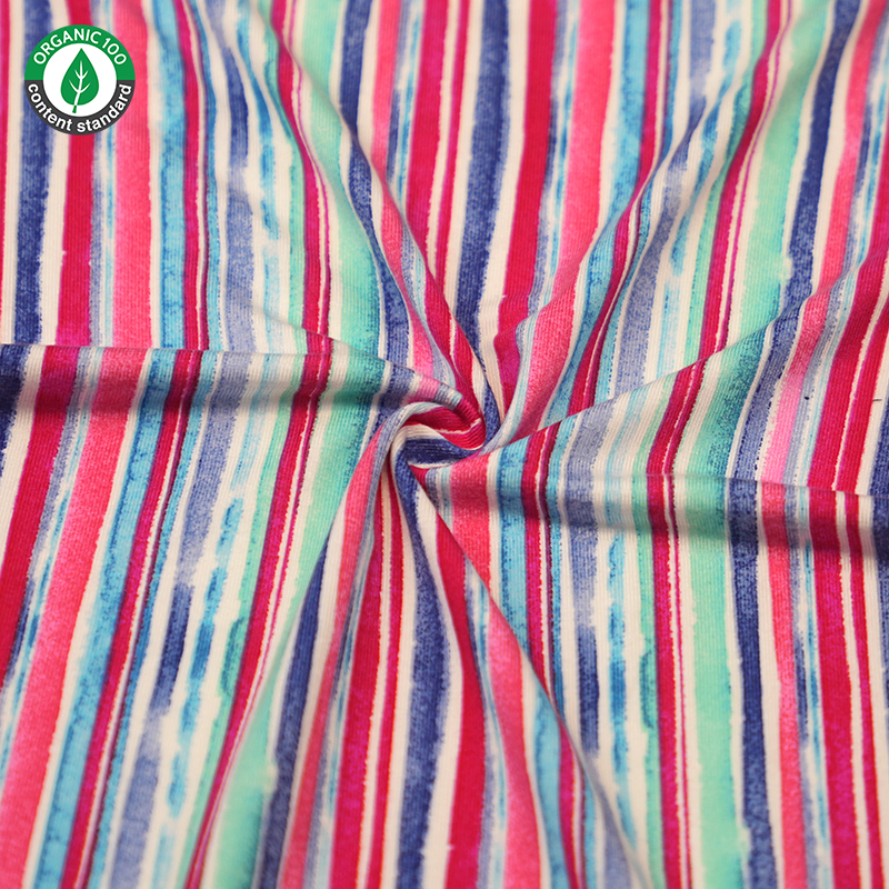 Organisk bambu/spandex tryckt Jersey -tyg